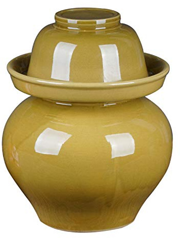 AAAHHH Traditional Fermentation Pottery Pot Jar, Crock Jar Stoneware Pot, Water Sealed Lid in Brown Fermenting, for Food Serving Or Storage, Not for Cooking