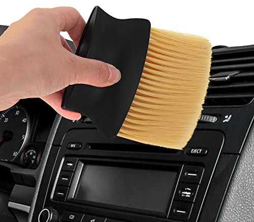 Cobee Auto Detailingbürste,Auto Reinigungsbürsten,Staubwedel, weiche Borsten Detailierbürste Staubentfernungsbürste Schmutz Staub saubere Bürsten für Auto Innenraum Außen (gelb)