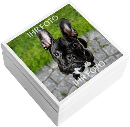 Creative Deco Personalisierte Geschenke Fotogeschenke Holzkiste | dein Eigenes Foto und Bild Individuelle Geschenk | Weiße Geschenkkiste Geschenkbox | Für Frauen, Männer und Paar
