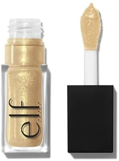 e.l.f. Glow Reviver Lip Oil, Nourishing and Hydrating with High-Shine Glimmer Finish & Sheer Wash of colour, Minty Scent, Non-Sticky, Vegan & Cruelty-free, Citrine Gleam