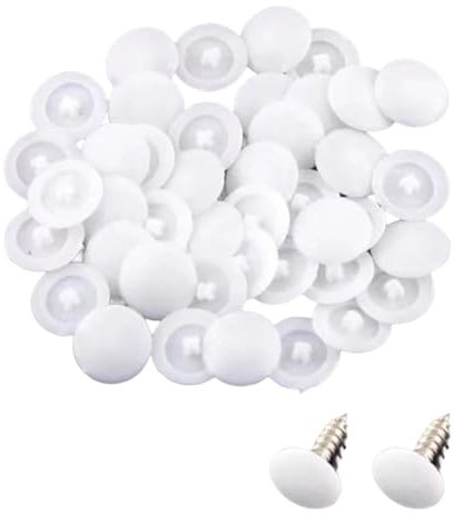 100PCS Plastic White Snap-In Decorative Caps for Phillips Head Furniture and Wardrobe