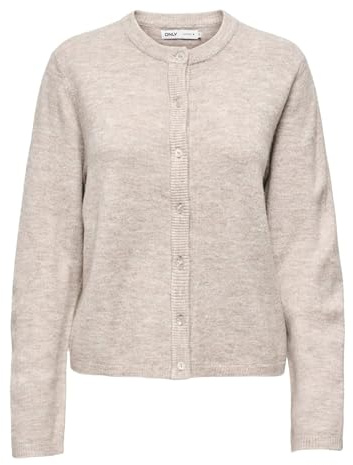 ONLY Onlsimoni KNT Noos Cardigan à col Rond L/S, Pumice Stone, M