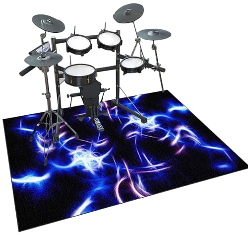 Zteiuqx Alfombra para Bateria Acustica Antideslizantes Alfombra Bateria Electronica Rectangulares Alfombra de Tambor Electronica Alfombrilla Insonorizada Batería de Jazz Alfombras 140 x 120 cm