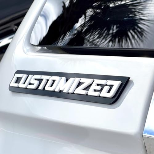 Insignias de emblema de coche personalizadas, letras 3D de acrílico con texto y número, insignia automotriz para capó delantero, regalo para amantes de los autos (6 pulgadas)