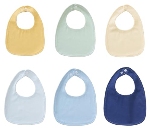 Oaygat 6 Pcs Soft Cotton Baby Teething Bibs Waterproof Drool Bibs Waterproof Cotton Baby Bibs for Girls Boys for Drooling Eating with Snaps Drooling Newborn Bib for Unisex Toddlers 0-36 Months