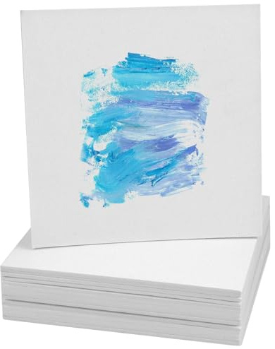 16 Pezzi Tele per Dipingere,15 x 15cm Tela Bianca per Dipingere,Spessore 2,5 mm Canvas,Cartone Telato,Facile da Colorare Cartone e Cotone Canvas Set per Artisti Professionisti,Studenti e Principianti