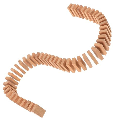 Toyvian Dominos en Bois Naturel 50 Pièces Jeu De Société Classique Portable pour Familles Et Enfants Améliorant La Logique Et Les Compétences Mathématiques en Intérieur Et Extérieur