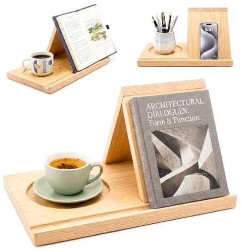 Buchhalter,Buchständer Holz,Dreieckiges Lesepult,Geschenke für leseratten,für Tablets,Bücher und Leseratte,E-Reader,Lesen,Schreibtisch und Bücherregal,Buchhalter für Nachttisch