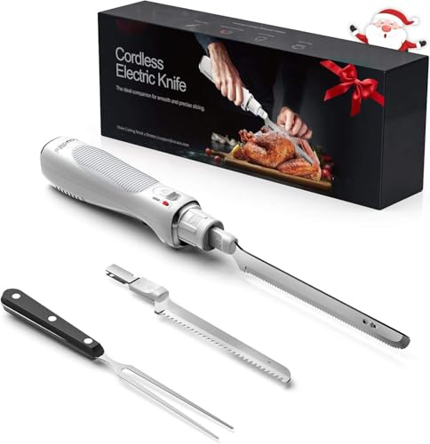 keenstone Coltello Elettrico Senza Fili, Coltello da Cucina Ricaricabile USB-C per Carne, Arrosti, Tacchino, Pane e Pesce, Impugnatura Ergonomica, Taglio Preciso e Senza Sforzo