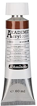 Schmincke - AKADEMIE Acryl color, Umbra gebrannt in 60 ml-Tube, 23669011, feine Künstler-Acrylfarbe, brillant, hoch lichtecht und kadmiumfrei, für Acrylmalerei, Mixed Media