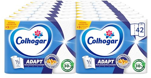 Colhogar Adapt 14x3 - Papel Cocina con Precorte de Media Hoja - 42 Rollos