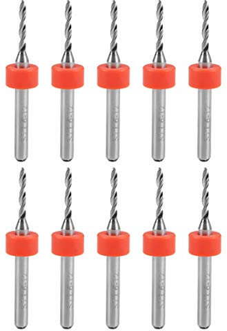 sourcing map PCB Drill Bits 1.6mm Tungsten Carbide Rotary Tool Jewelry CNC Engraving Print Circuit Board Micro Drill Bits 1/8 Inch Shank 10 Pcs