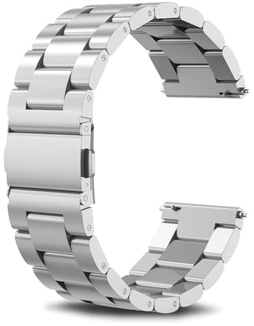SUNDAREE Armband Kompatibel med Armband Garmin Venu 3S/Venu 2S/Vívoactive Vivomove 4S 3S/Forerunner 265S 255S,18mm herr Män Dam metallarmband metall rostfritt stål ersättning klockarmband,Silver