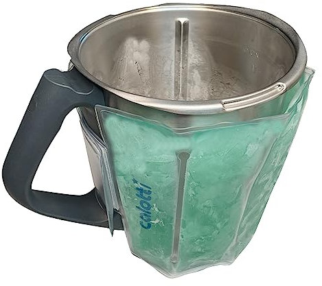 Calotti® COOL Many Deine Kühlmanschette für den Thermomix® Mixtopf TM6®,TM5® und TM31®. Einfach um den Mixtopf kletten und runterkühlen. Hält den Mixtopf eine Stunde kühl.