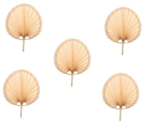 GALPADA Lot De 5 Éventails Légers Tissés À La Main Avec Poignée Style Vintage Pour Femme Idéal Pour Lextérieur
