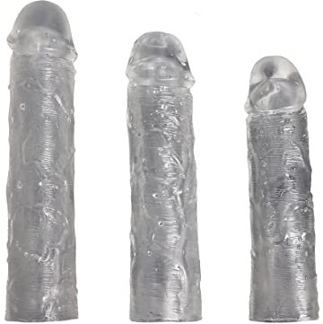 Guaina Fallica Ānẹlló Fállico Prẹsẹrvativo Prọlunga Pẹnе Sleeve, Cristállo Pẹnе Ingrándimento Extẹndẹr Fállico Ānẹlló Ritárdo Eiáculazione Prọlunga per Uọmini 3pcs