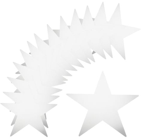 QUARKZMAN 80pz Stelle Argento Ritagli Cartoncino Doppia Faccia Decorazione Stelle per Parete Aula Forniture Festa Notte del Cinema, 6 Pollici