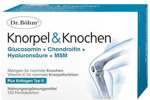 Dr. Böhm Knorpel & Knochen: Zur Unterstützung für Knorpel und Knochen, Nährstoff-Kombination mit Vitamin C und D, 120 Filmtabletten