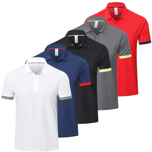 Gaiatiger Mens Polo Shirts Short Sleeve Breathable Golf Polo Outdoor Tops
