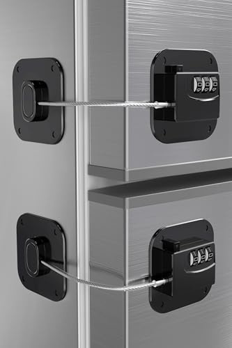 Kylskåpslås skåp lås babysäkert kombinationslås för kylskåp, lådor, säkerhetslås, enkel installation, inga nycklar behövs 2-pack