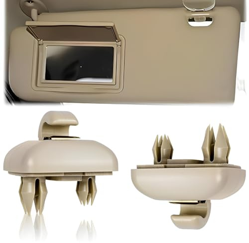 DWFEYOI Parasol Reemplazo Clip, 2 Clips Soporte de Gancho para Parasol Auto de Repuesto, Clip para Visera de Coche Compatible con A1 A3 A4 A5 Q3 Q5 (8E0 857 562) A7 B6 B7 B8 S4 S5（Beige）