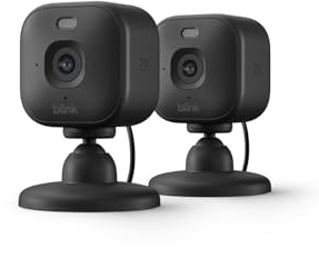 Blink Mini 2K+ (newest model) – Plug-in Home & Pet Indoor Security Camera with 2K video resolution, night vision, enhanced audio, motion detection – 2 cameras (Black)