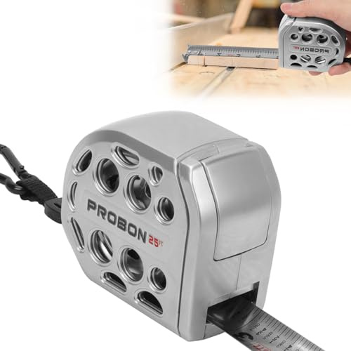 Miosugo Ruban à mesurer inoxydable, double face double échelle, design creux étanche, mètre ruban cadeau pour papa, cadeau d'anniversaire et cadeaux de Noël pour papa (7.5M/2.5m)