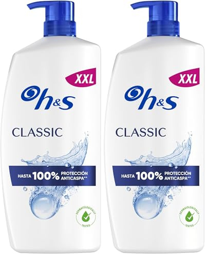 H&S Classic Champú Anticaspa 1000ml con Dispensador, para Uso Diario Hasta 100% de Protección Anticaspa, Clínicamente Probado Para Todo Tipo de Pelo y Cuero Cabelludo. Sensación de Frescor New Version