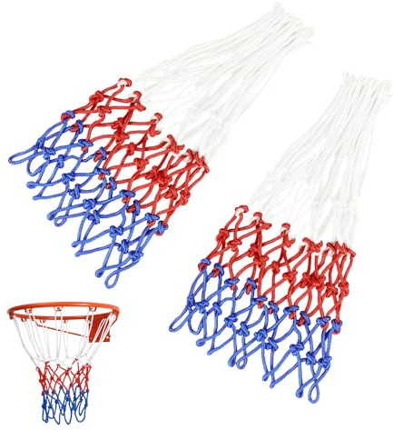 2 Pezzi Rete Canestro Basket Esterno,Retina Basket Outdoor Nylon,HMCEY Canestro Pallacanestro da Muro,Portable Basketball Net Ricambio,Rete da Baskets Rimovibile per Bambini, Sport, Scuola