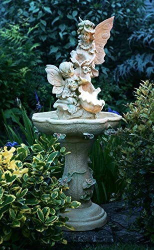 Primrose 105cm Stone Effect 4 Tier Fairy Fae Falls Cascading Outdoor Water Feature Fountain with LED Lights