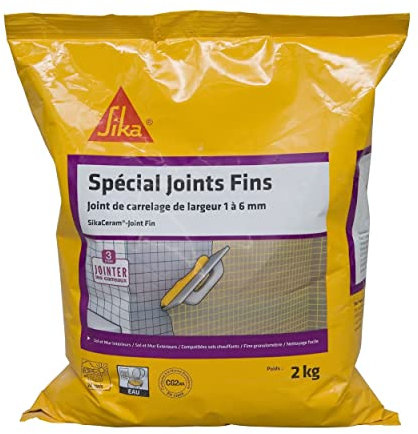 SikaCeram - Juego de mortero para juntas de baldosas para interiores y exteriores, 2 kg, color blanco