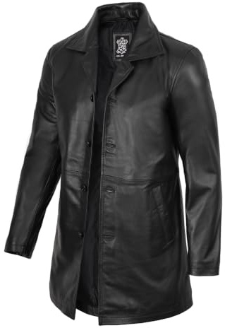 fjackets Leather Coat - Real Lambskin Leather Jacket - Men's Black | [1500045] Supernatural, XL