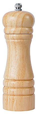 DeroTeno Macina pepe, Macinapepe, Macinino in ceramica dura e regolabile, Legno di gomma, Altezza 16,5 cm