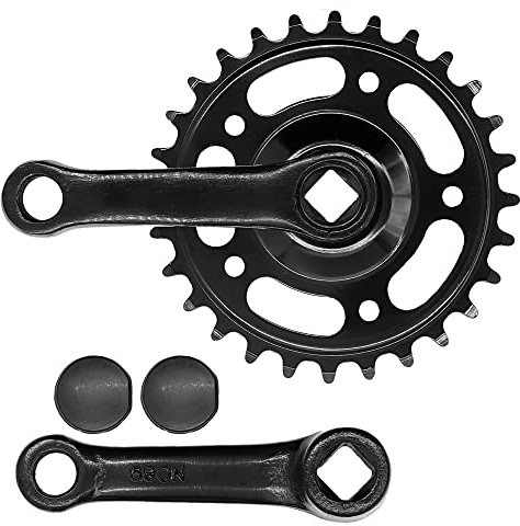 P4B | 1-Fach Kurbelgarnitur | 1/2 x 1/8 | 28 Zähne | Für 12 Zoll Kinderfahrräder | 89 mm Kurbellänge | Für JIS-Vierkantachse