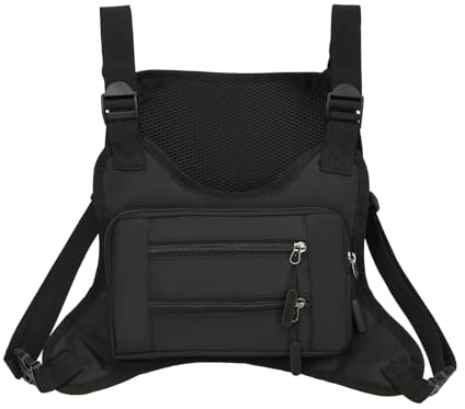 MEAKTSMI Giubbotto da corsa per bicicletta, borsa tattica, tasca sul petto, zaino leggero, impermeabile, per corsa