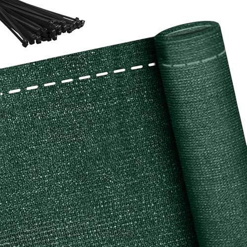 Froadp 10 m Grün Balkonumspannungen HDPE Balkon Sichtschutz Zaunblende Schattiernetz Balkonverkleidung Sonnenschutz Tennisblende Netz Windschutz Gewebe mit Kabelbinder (Höhe 200 cm)