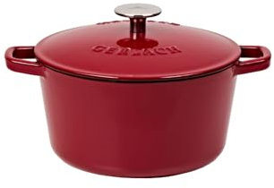 Gerlach 1760 Ghisa Pentola 3 L Ghisa Casseruola Con Coperchio Cocotte Per Tutti I Forni Forno Bordeaux Naturale Iron