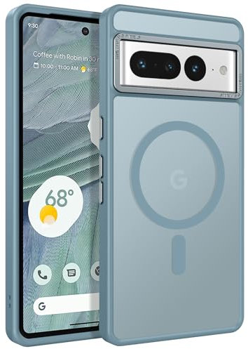 YINLAI für Google Pixel 7 Pro Hülle Kompatibel mit MagSafe,Handyhülle Magnetisch Translucent Matt Stoßfest Kratzfest Cover Case Schutzhülle für Google Pixel 7 Pro 6.7,Grau Blau