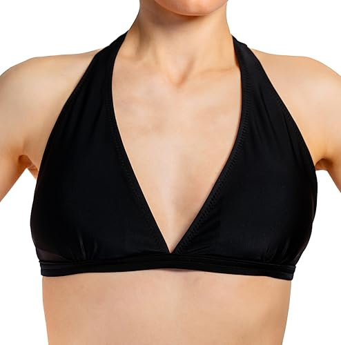 Aquarti Damen Bikini Top Oberteil, Farbe: Design 041 - Zum Binden/Schwarz, Größe: 40 Cup C