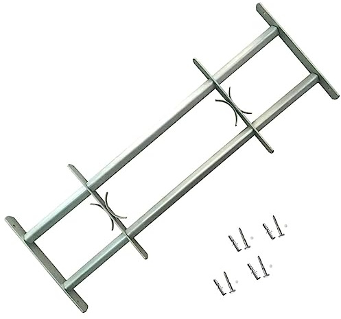 Grille de Fenêtre, Barre de Fenêtre Grille de Protection Cambriolage réglableet 2 barres 500-650 mm