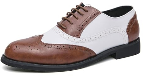 JHYUUKAU Chaussures Brogue Classiques Décontractées À Lacets pour Hommes Business Basses Mariage Banquet