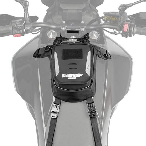 Rhinowalk Motorcycle Fuel Tank Bag – 2.4L Strap-On Motorbike Leg Bag, Chest or Waist Pouch – Water-Resistant with Phone Pocket, Rain Cover, and Adjustable Straps – (without Magnetic)