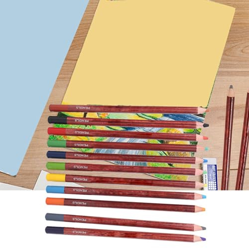 Lápiz de Tóner de Color de Madera, Lápices Pastel, para Subrayar la Pintura Detallada (Lápiz de color rosa color paisajista)