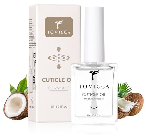 TOMICCA Huile Cuticules Ongles, Cuticle Oil 15ml, Huile Ongles et cuticules, Huile de Soin Régénérante pour la Structure de l'ongle, Soigne le Contour, Prévient Sécheresse et Gerçures