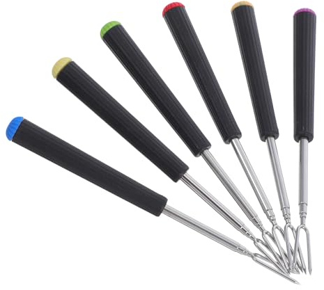 Artibetter Fourchettes à Fondue Accessoires Fiables et Faciles à Nettoyer Lot de 6 en Acier Inoxydable et pour Fondue Fromage Trempage de Chocolat Lors des Réunions