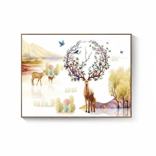 FytStycale Coffret Électrique Panneau de Distribution Couvre Compteur Coffret Électrique Tableau Basculant en Toile Huile avec, 60 40cm Couvre 48 30cm, C-Cerf De La Forêt