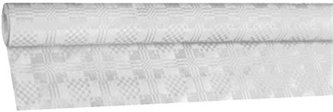 1-PACK Damasttischdecke Tischtuch aus Papier, gerollt 1,00m x 50m, weiß