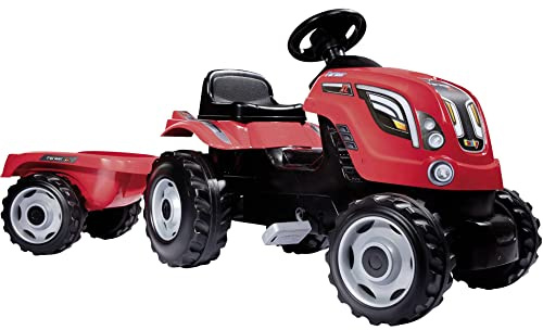 Smoby - Trattore Farmer XL Rosso, 7600710108, + 3 Anni, Lunghezza Cm 142