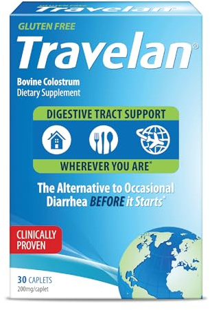 Anti Diarrhea Pills Help Prevent Traveler’s Diarrhea Before It Starts, Clinically Proven, Travel Essentials, Drug-Free Colostrum, Natural Digestive and Immune Support Supplement, 30 Count