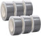selmundo 6 Rollen Gewebeband in silber | Panzertape | Panzerband | Klebeband | Gaffa Tape | 50mm x 50m, Farbe:silber